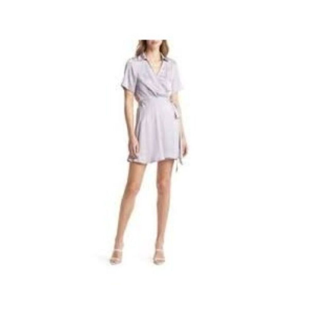 Vice Women’s Lilac Short Sleeve Wrap Mini Dress Size M